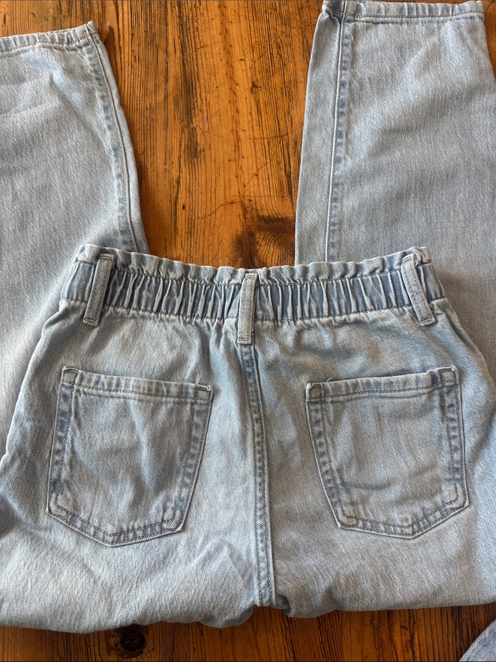 Cat & Jack Light Wash Paper Bag Waist Kids Jeans/ size 14 (2 pairs exact same) - Picture 3 of 3